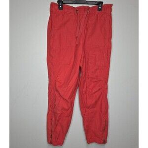 Free People Movement Red Coral Spring Trekker Cargo Zip Ankle Pants Womens M